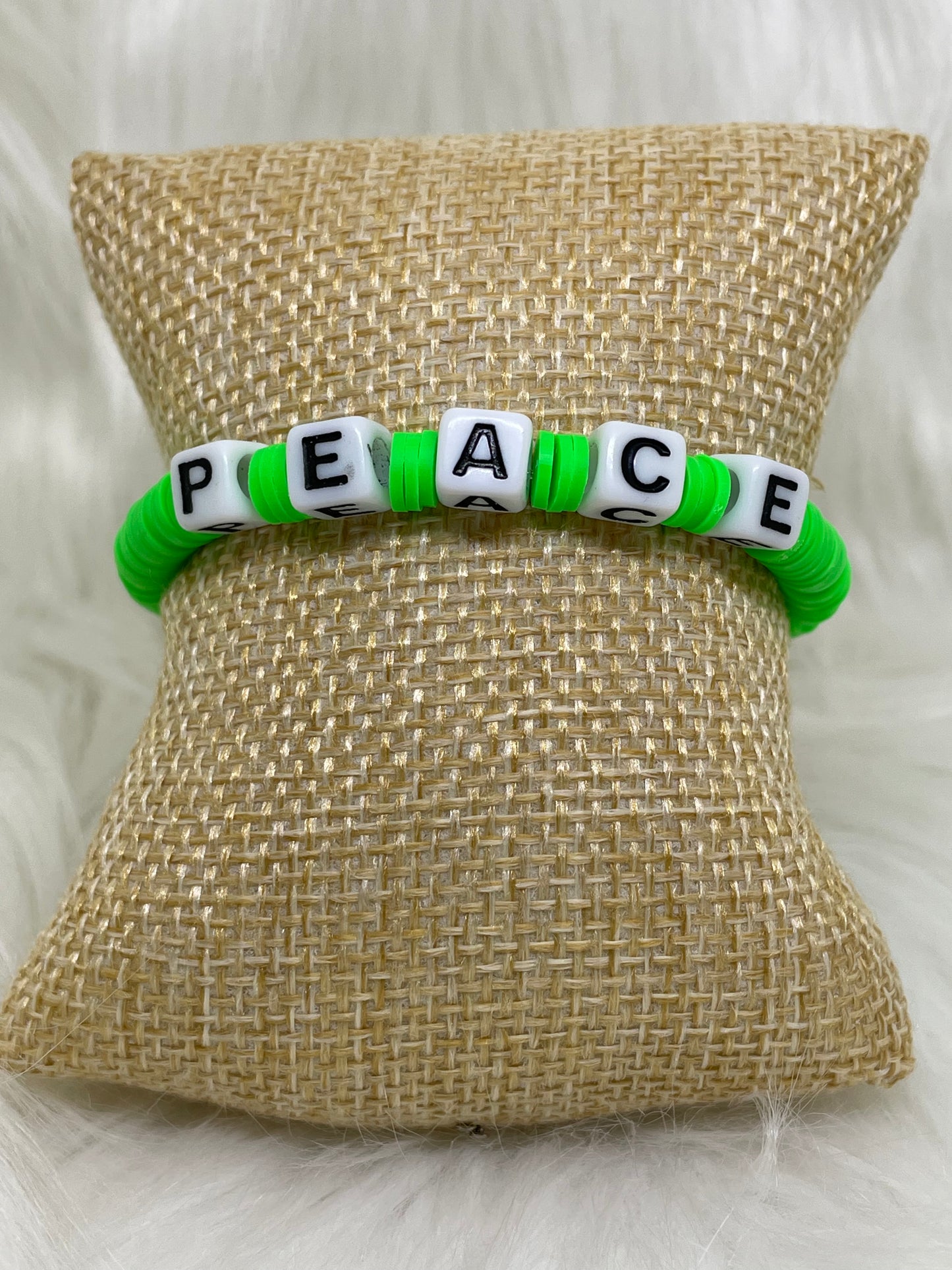 Peace Heishi Bead Bracelet
