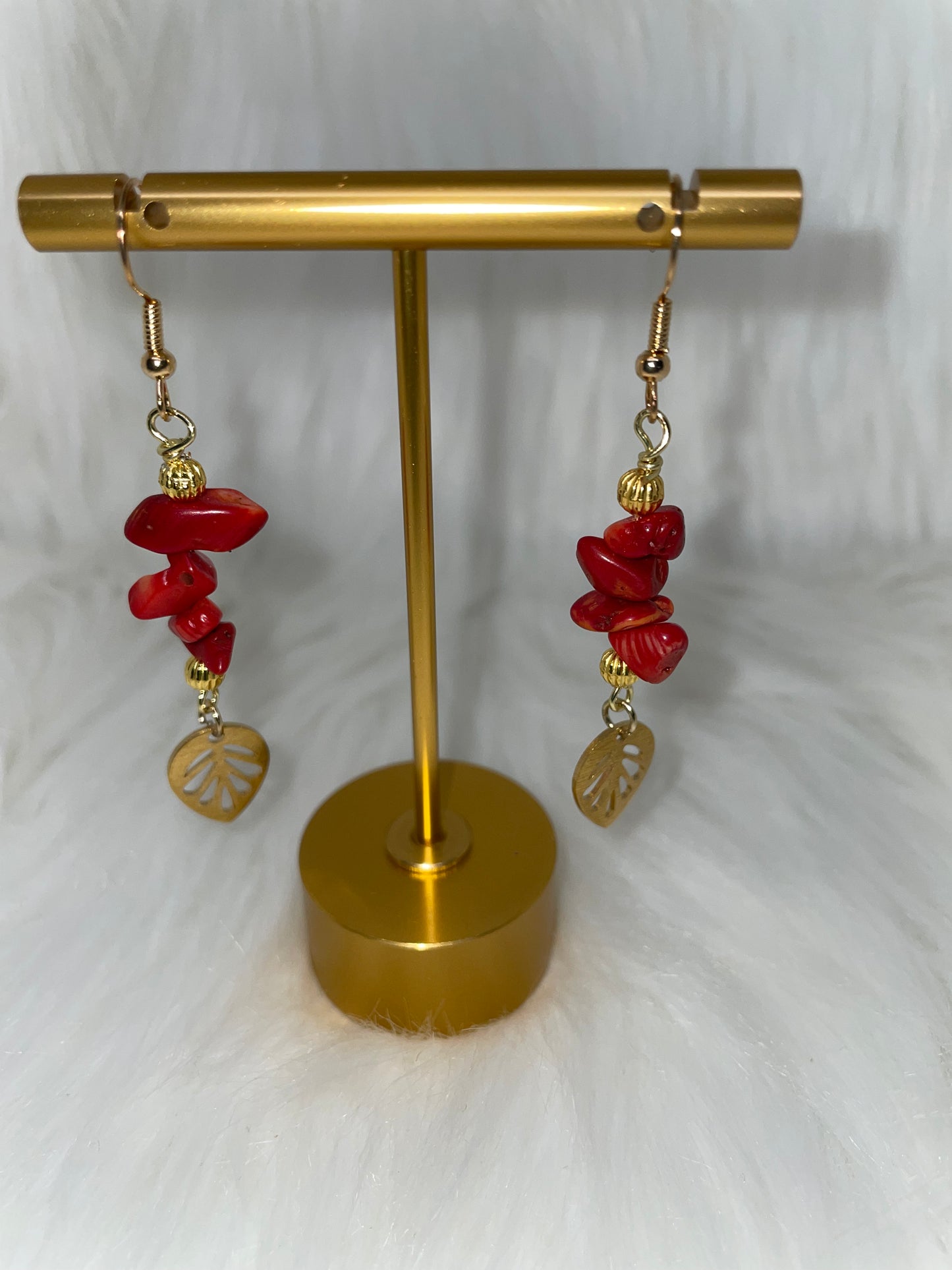 Red Chipstone Earrings