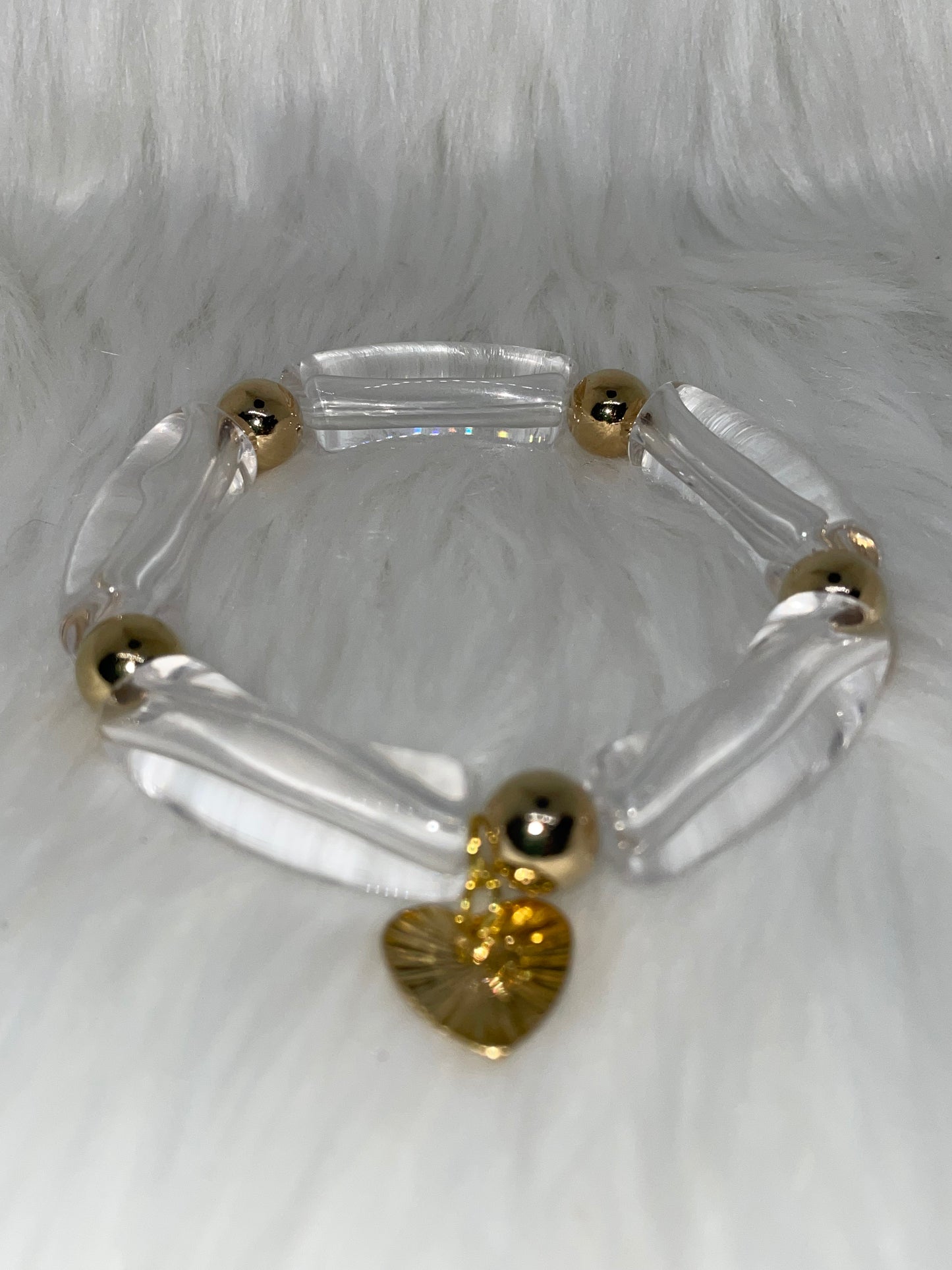 Clear & Gold Acrylic Bracelet