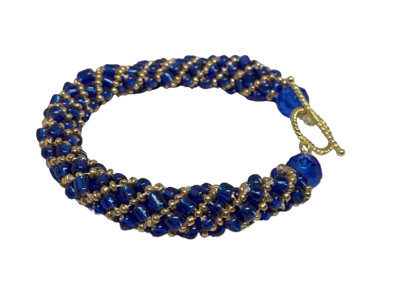 Classy Blue & Gold Rope Bracelet