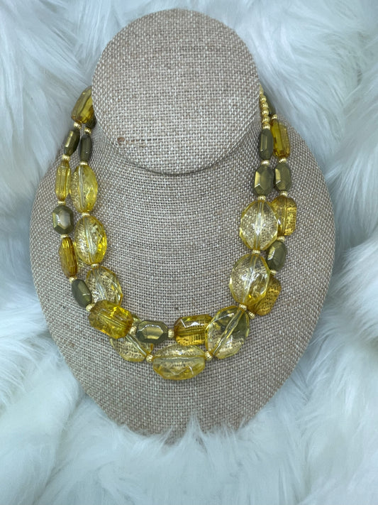 Gold Bead Necklace Set