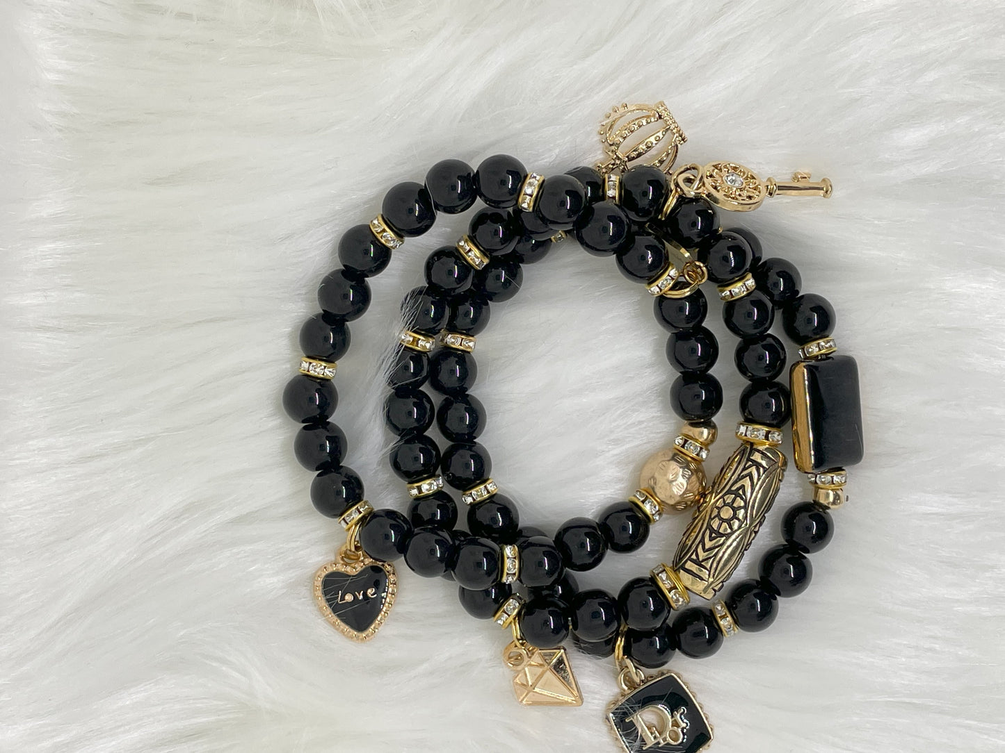 Black and Gold Bracelet Set