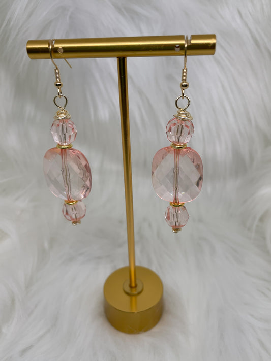 Clear Pink Earrings