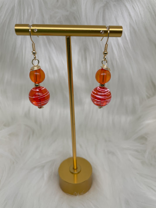 Red Ball Earrings