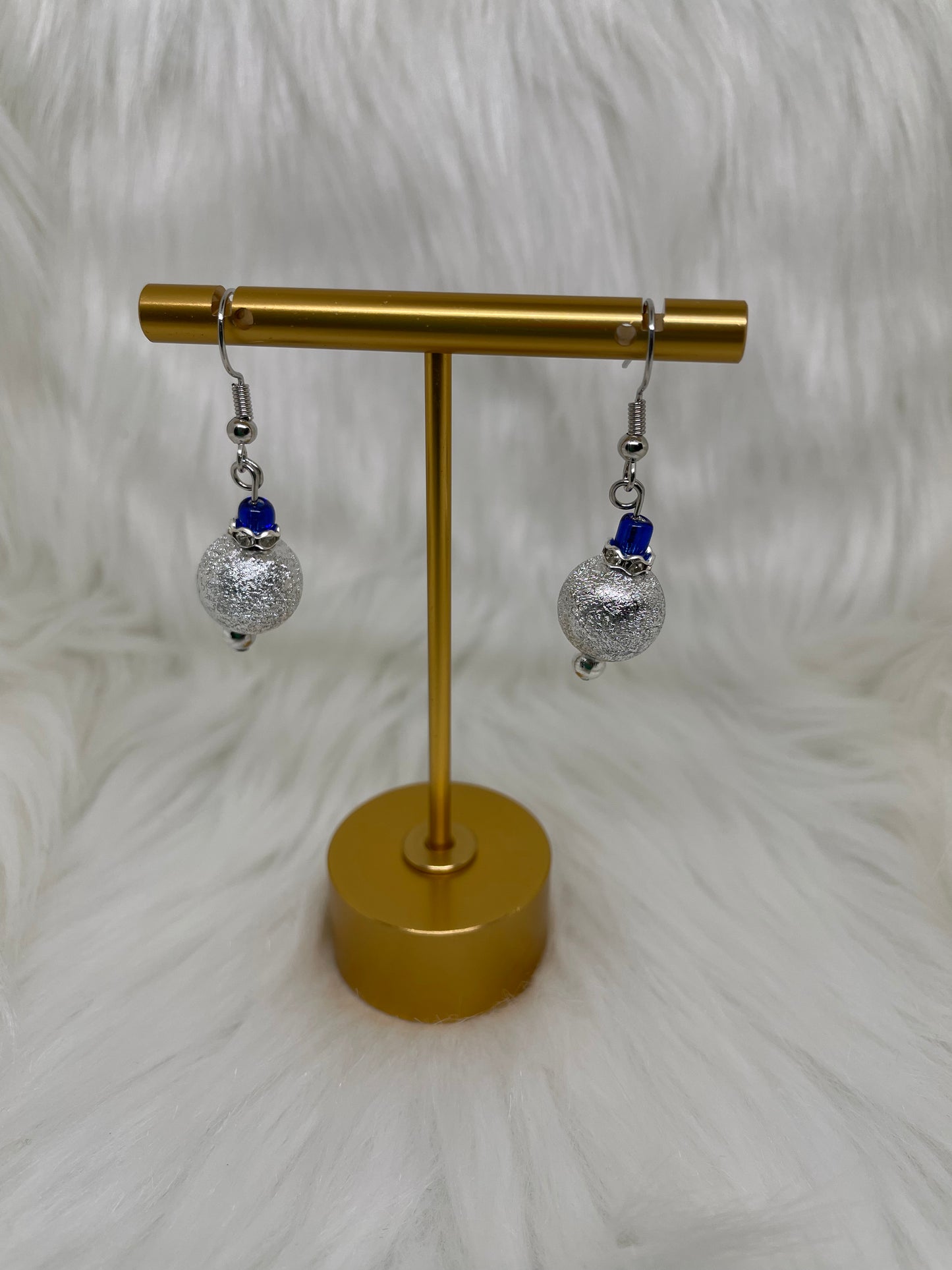 Silver Christmas Ornament Earrings