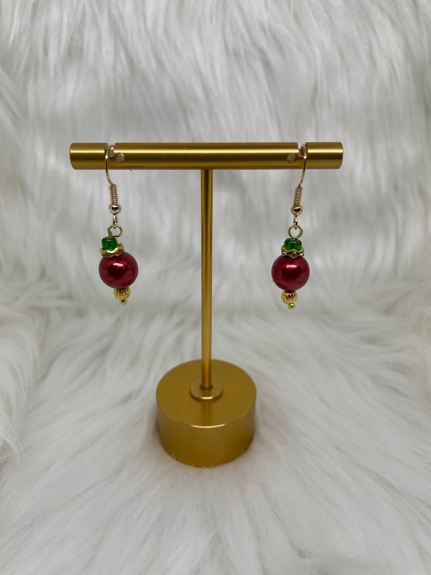 Red Christmas Ornament Earrings