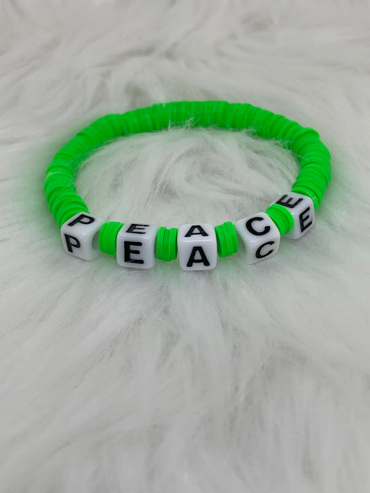 Peace Heishi Bead Bracelet