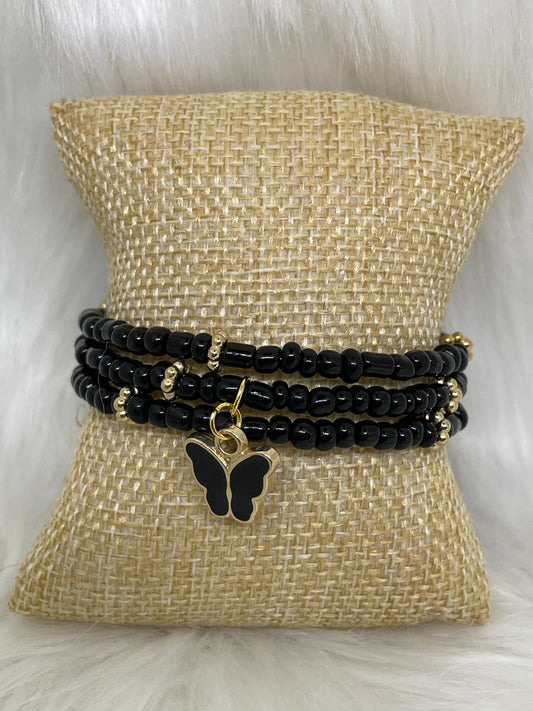Black Stacked Bracelet