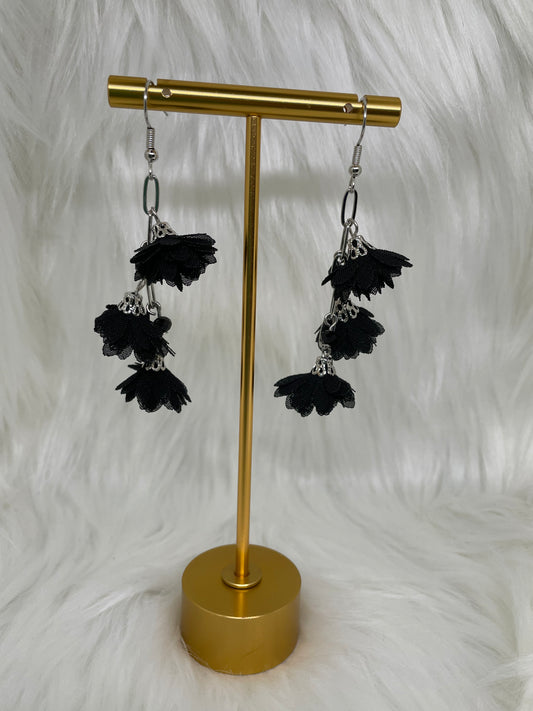 Black Flower Earrings