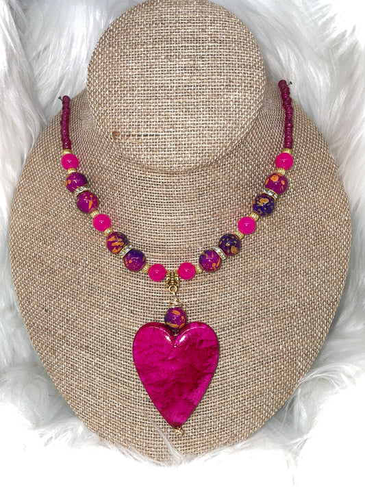 Pink Heart Necklace