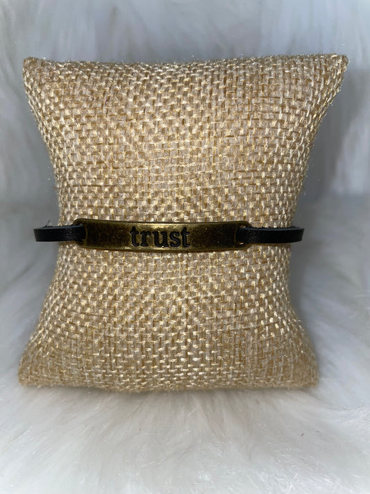 Leather Bracelet- TRUST