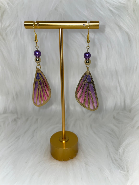 Purple Butterfly Wings Earrings
