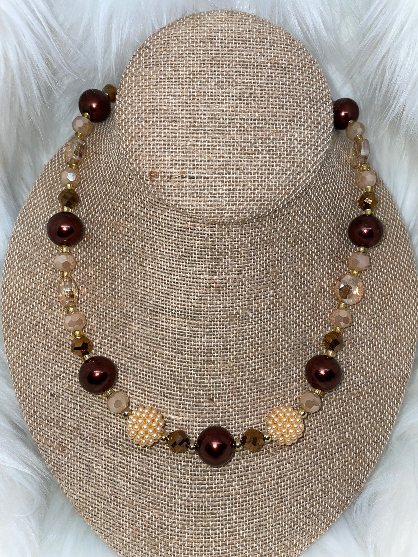 Brown Pearl Necklace Set