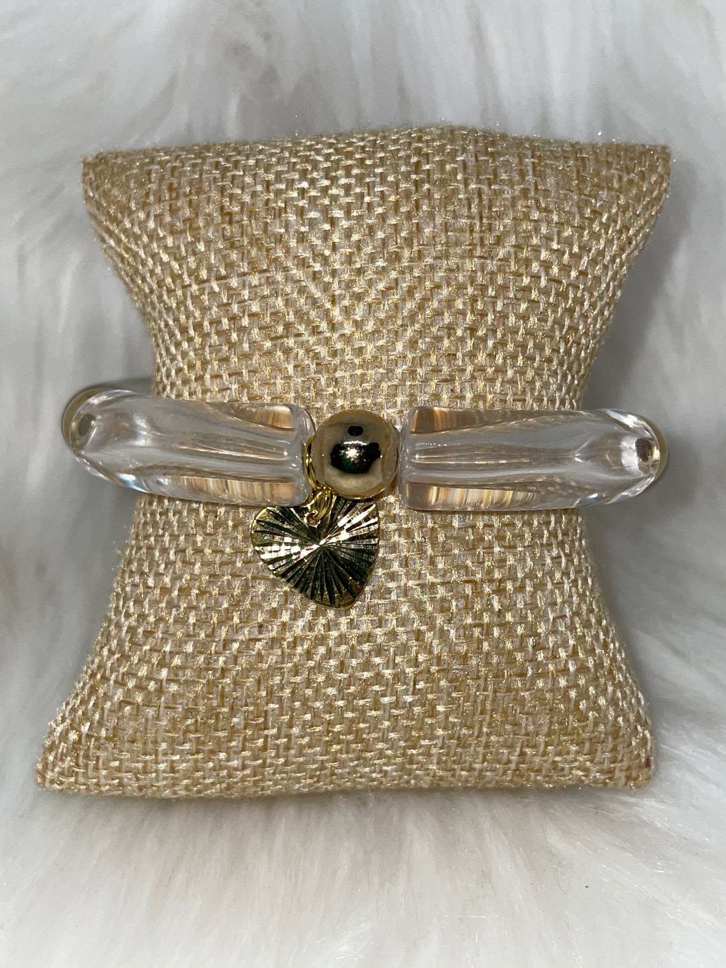 Clear & Gold Acrylic Bracelet