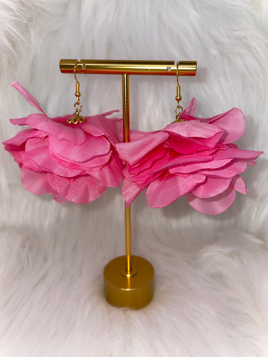 Pink Flower Earrings