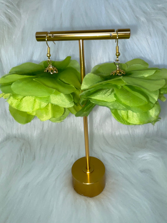 Green Flower Earrings