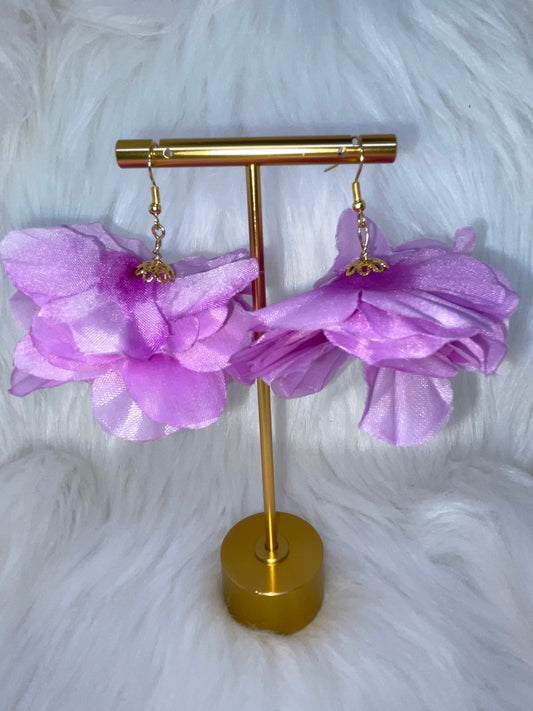 Purple Flower Earrings