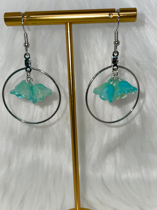 Triple Flower Hoop Earrings