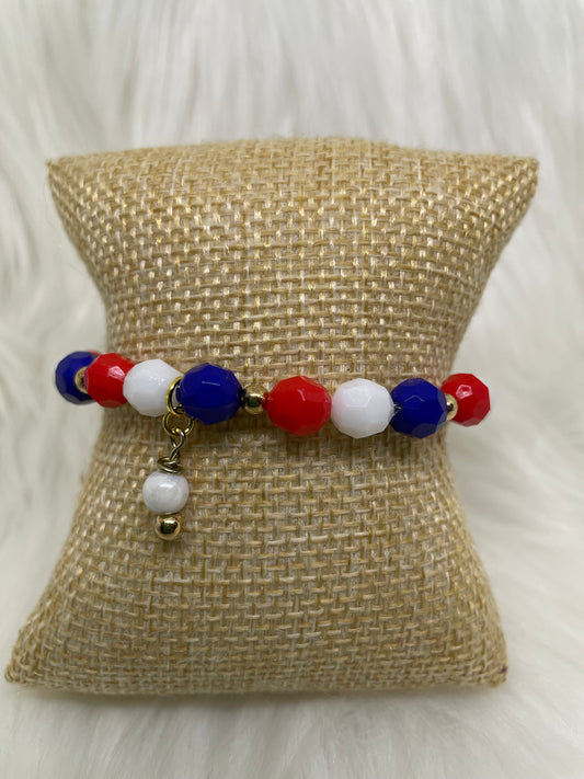 Patriotic Red, White, and Blue Bracelet