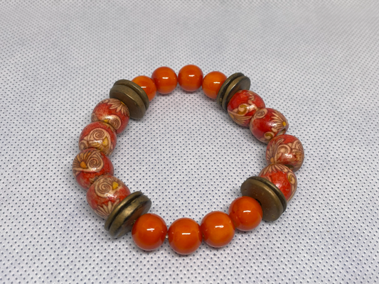 Orange Beaded Bracelet