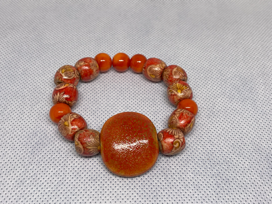 Orange Wood Bracelet