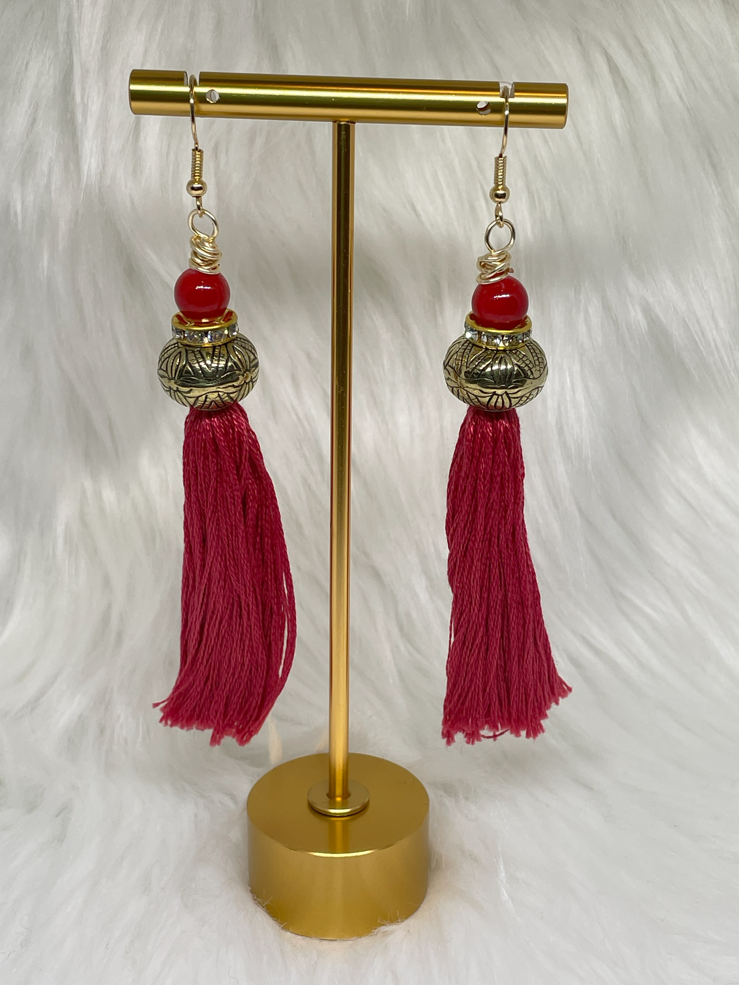 Red Tassel Earrings