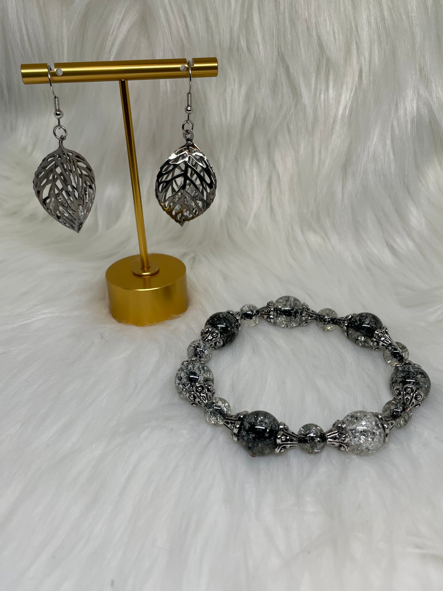 Crystal Fall Earrings & Bracelet Set