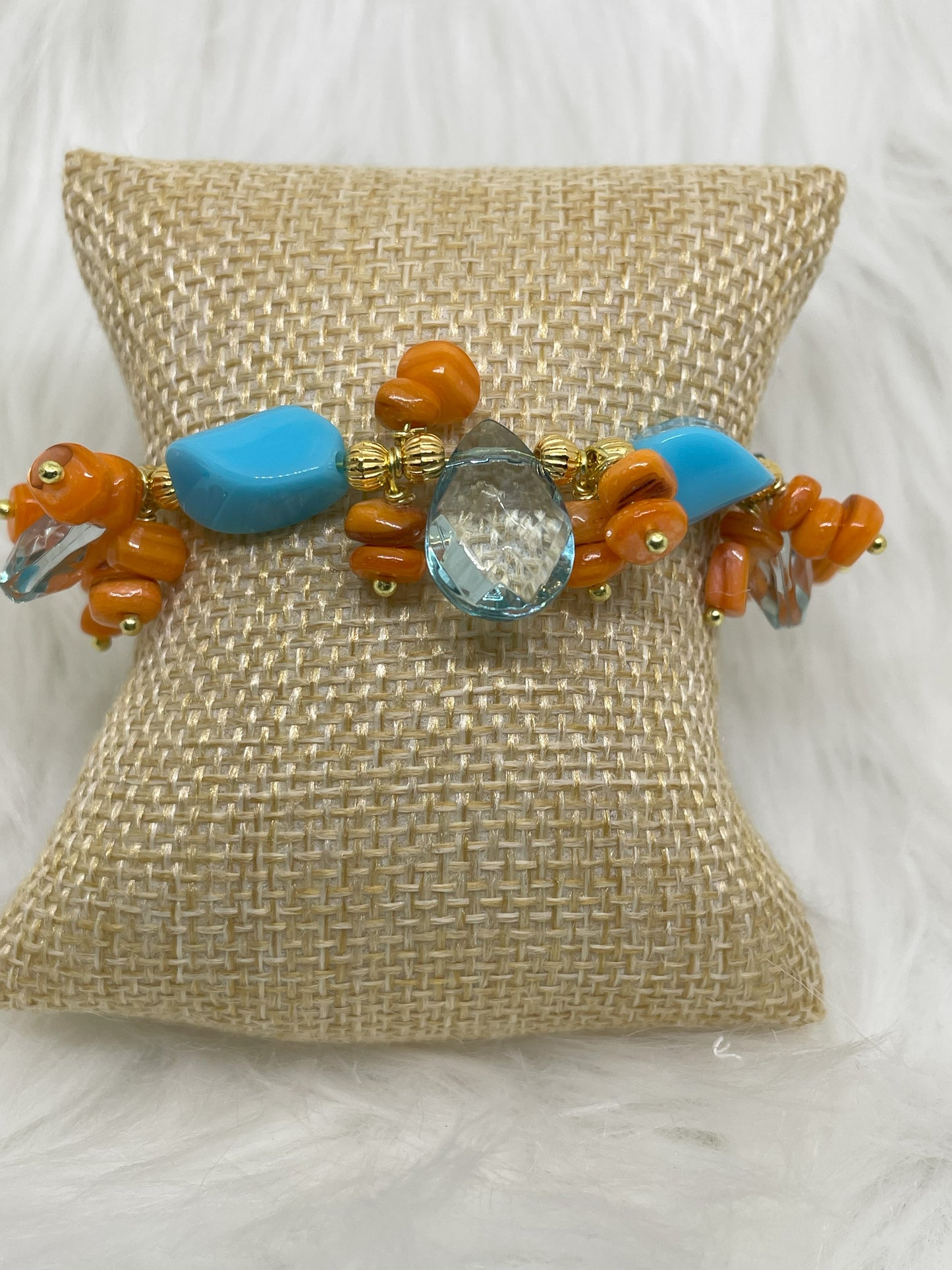 Orange and Tuquoise Necklace Set