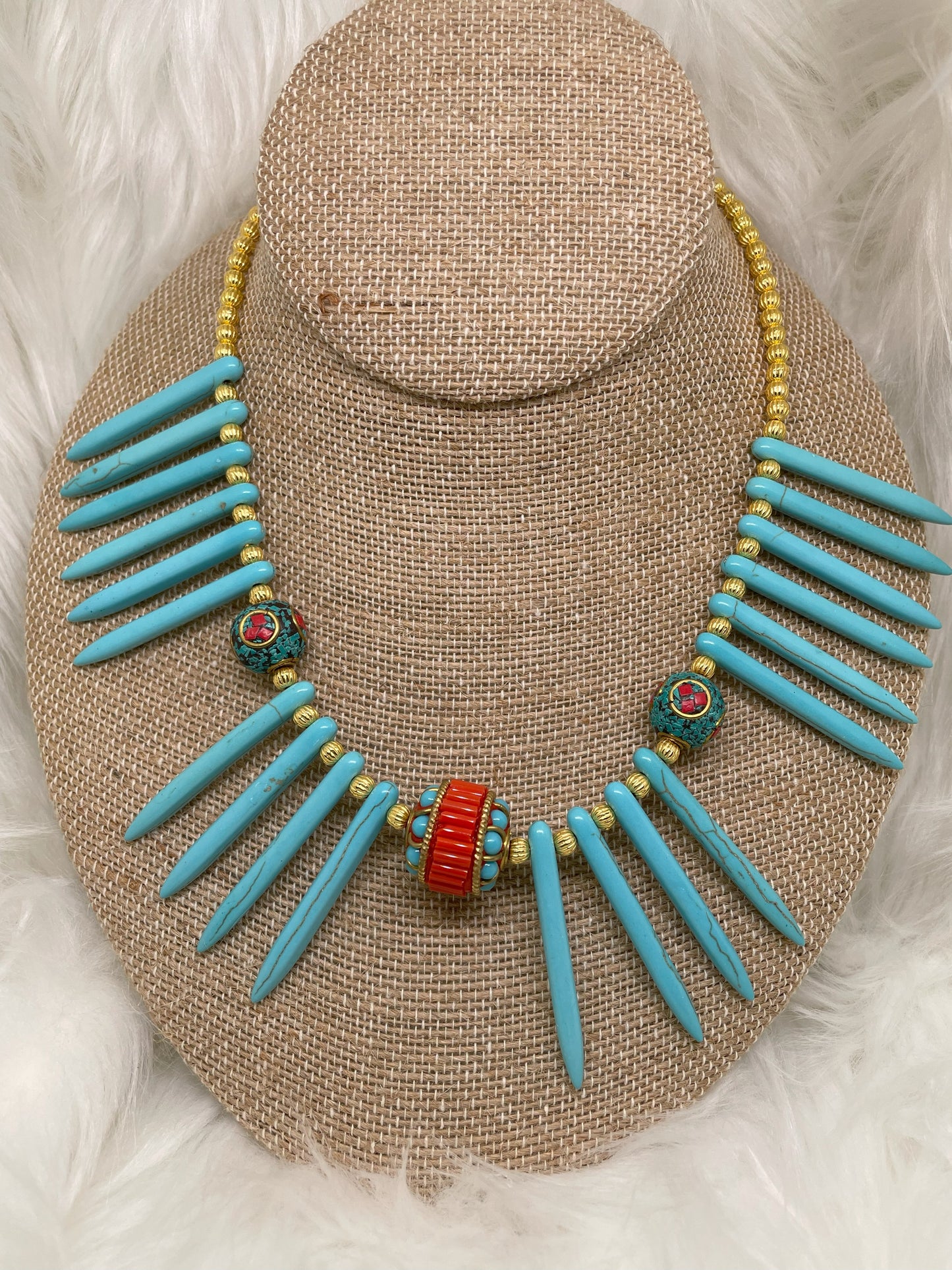 Turquoise Pendant Necklace Set