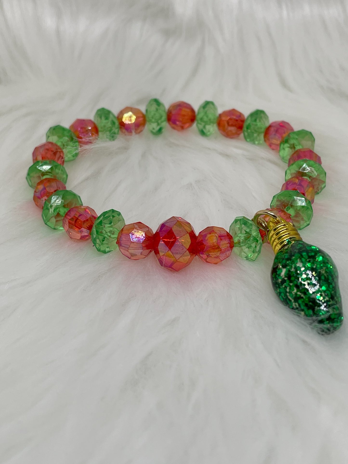 Red and Green Stretch Bracelet